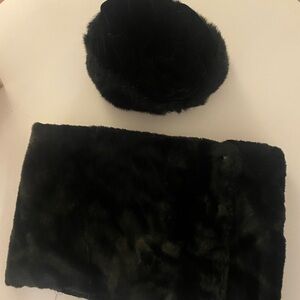 Unisex Elegant Black faux  Fur Women's Accessories scarf